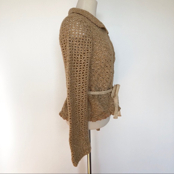 ANTHROPOLOGIE Moth Open Crochet Cardigan Sweater - Picture 4 of 7